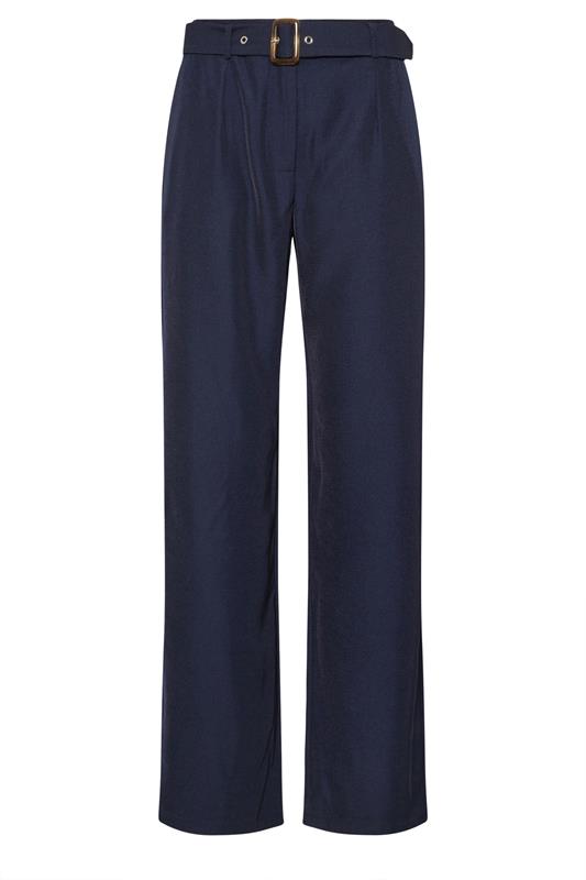 LTS Tall Women's Navy Blue Wide Leg Belted Trousers | Long Tall Sally 5