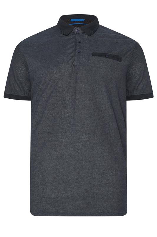 D555 Big & Tall Grey Jacquard Polo Shirt | BadRhino 2