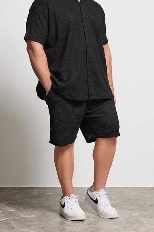 BadRhino Big & Tall Black Textured Shorts | BadRhino 1
