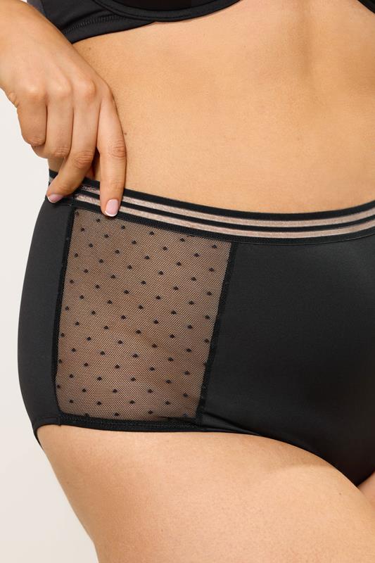 YOURS Plus Size Black Dobby Lace Full Brief | Yours Clothing 4