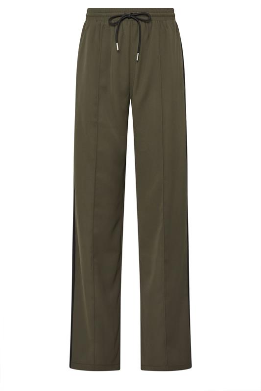 LTS Tall Women's Khaki Green Side Stripe Wide Leg Trousers | Long Tall Sally 5