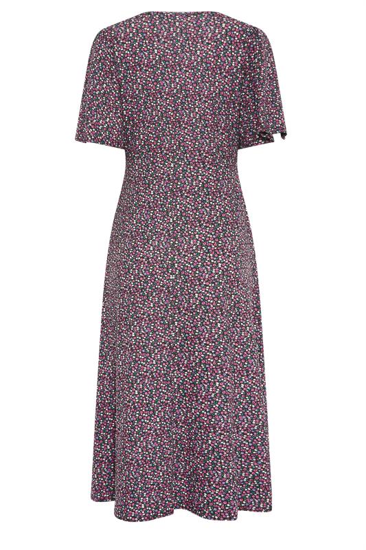 M&Co Petite Purple Ditsy Floral Print Dress | M&Co  7