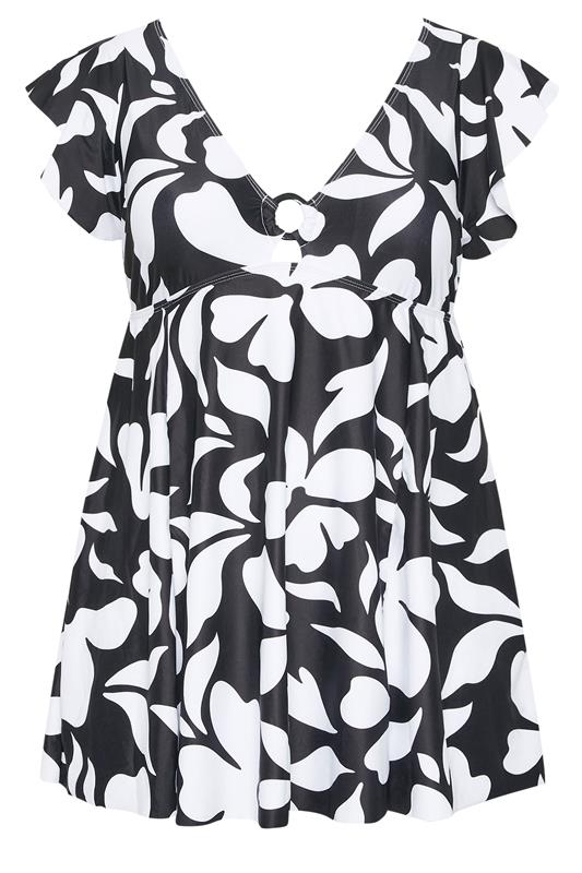 YOURS Plus Size Black Floral Print Swim Dress | Yours Clothing 6