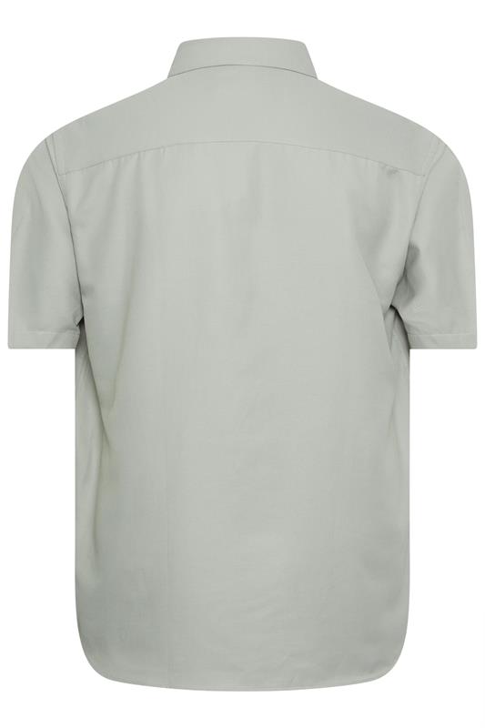 KAM Big & Tall Sage Green Dobby Textured Shirt | BadRhino 4