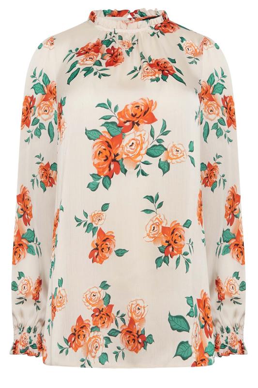 M&Co Ivory White Floral Print Frill Neck Blouse | M&Co 6
