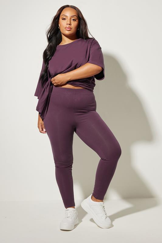  YOURS Curve Dark Purple Leggings