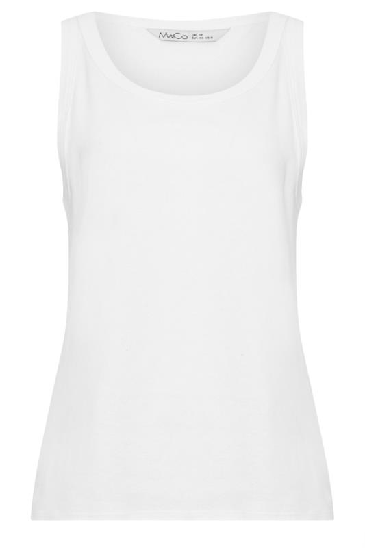 M&Co White Scoop Neck Cotton Vest Top | M&Co 5