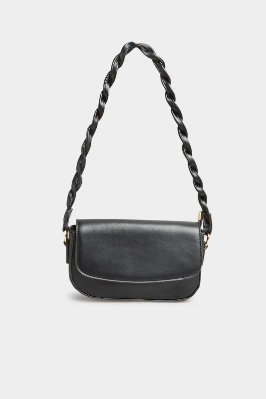 Black Twisted Strap Shoulder Bag | Yours Clothing 2