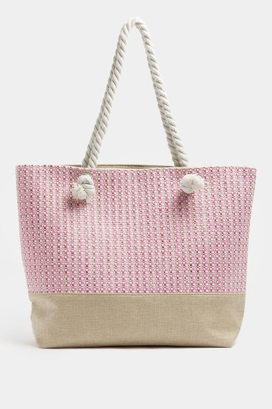  Yours Pink Tweed Look Tote Bag