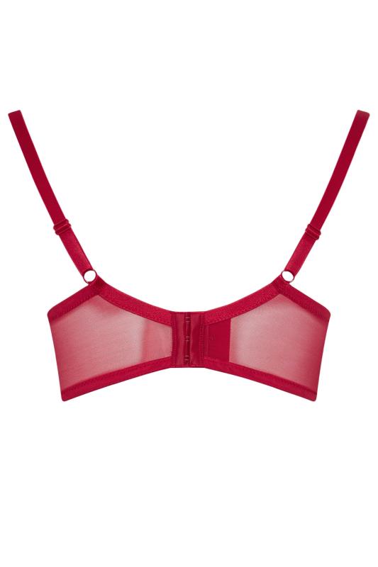 YOURS Plus Size Red Lace Underwired Bra | Yours Clothing 4