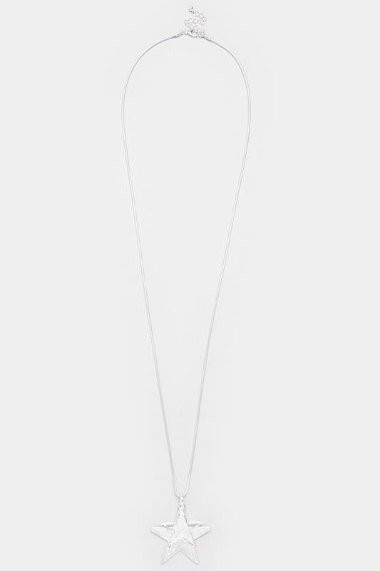  Yours Silver Tone Double Star Long Necklace