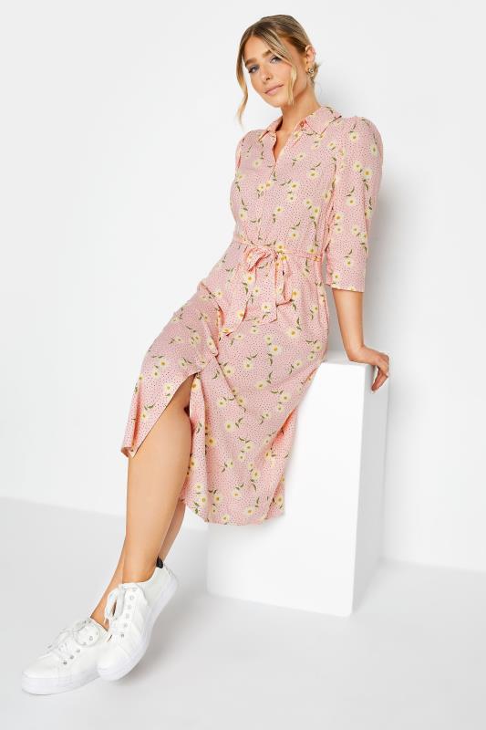M&Co Pink Ditsy Floral Midi Shirt Dress | M&Co 2