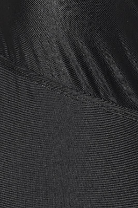 YOURS Plus Size Black Contrast Blanket Stitch Plunge Swimsuit | Yours Clothing 6