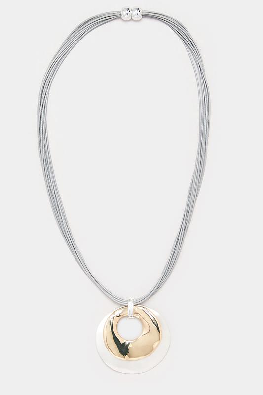  Yours Silver Tone Statement Mixed Metal Pendant Necklace