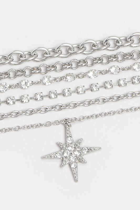 Silver Tone Star Diamante Choker Necklace | Yours Clothing 2