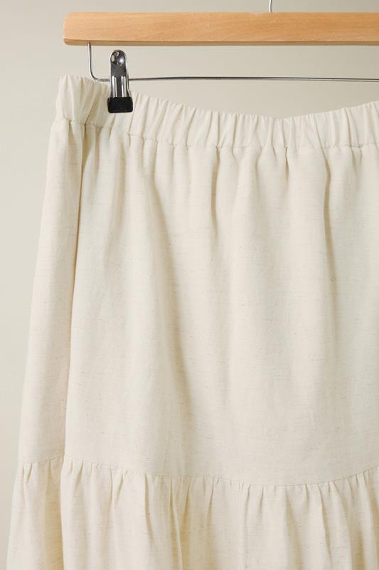 EVANS Plus Size Natural Brown Tiered Linen Maxi Skirt | Evans 7