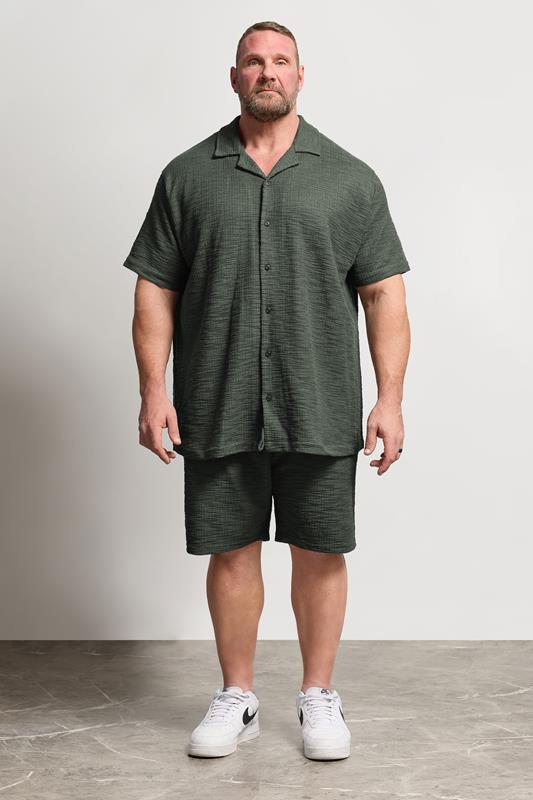 BadRhino Big & Tall Green Textured Shorts | BadRhino 2