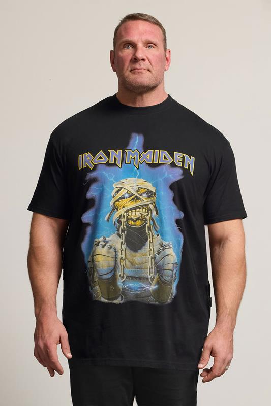 BadRhino Big & Tall Black & Blue Extra Long Iron Maiden Graphic T-Shirt | BadRhino 1
