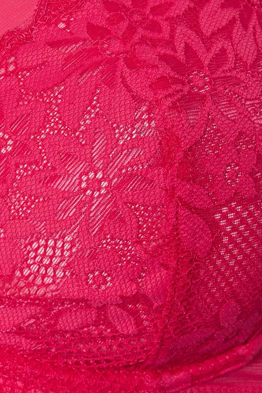 YOURSET 2 PACK Plus Size Pink & Black Lace Mesh Underwired Bras | Yours Clothing 11
