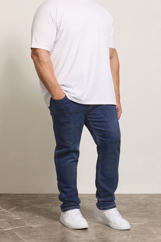 Tapered D555 Big & Tall Blue Blue Tapered Stretch Jeans