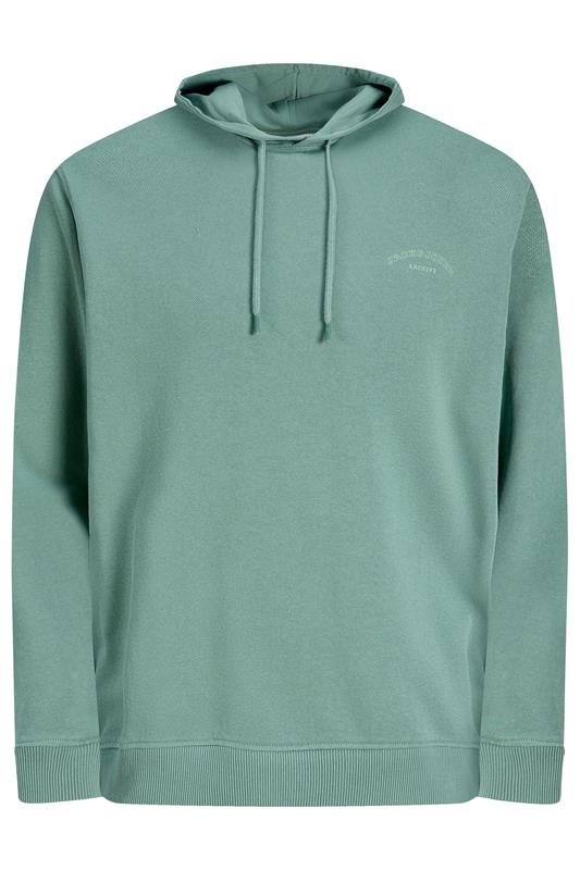 JACK & JONES Big & Tall Blue Printed Logo Hoodie  | BadRhino 2