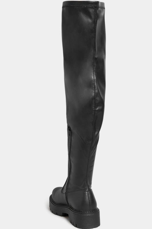 LIMITED COLLECTION Black Over The Knee Chunky Boots In Wide & Extra Wide Fit | Yours Clothing 4