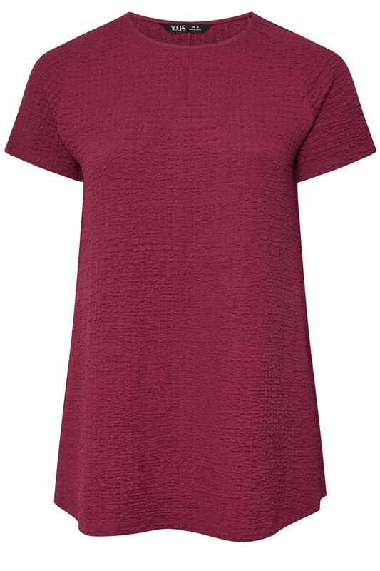 YOURS Plus Size Dark Pink Textured Swing Top | Yours Clothing 5