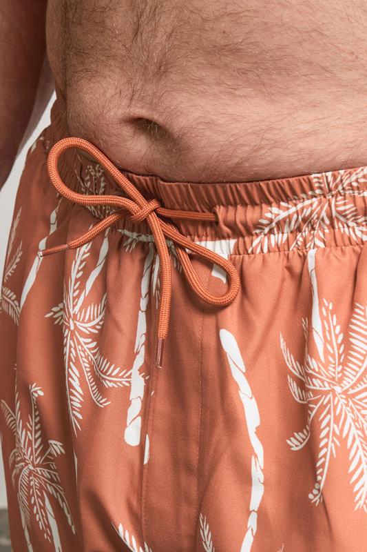 BadRhino Big & Tall Clay Orange Palm Tree Swim Shorts | BadRhino 6