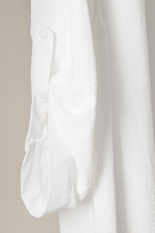 EVANS Plus Size White Tab Sleeve Shirt | Evans 9