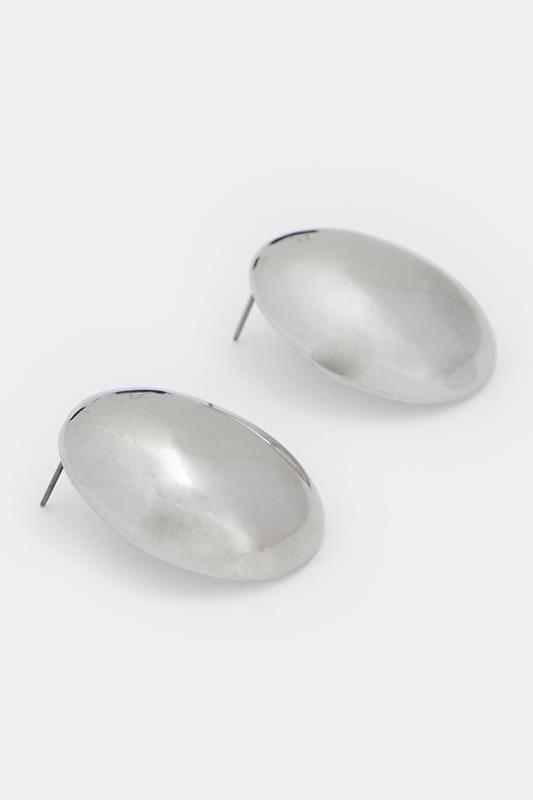 Silver Tone Statement Stud Earrings | Yours Clothing 1
