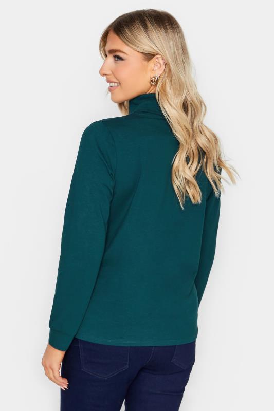 M&Co Green Turtle Neck Long Sleeve Cotton Blend Top | M&Co 3