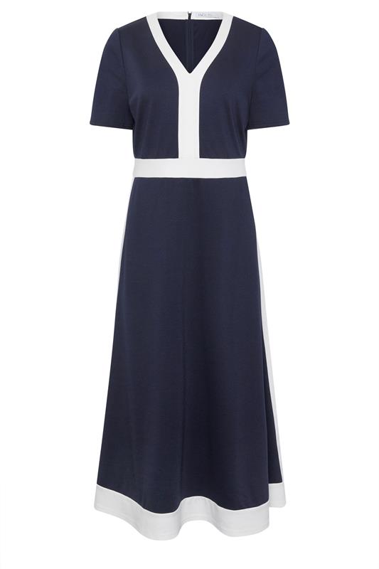 M&Co Navy Blue Colourblock Midi Dress | M&Co 7