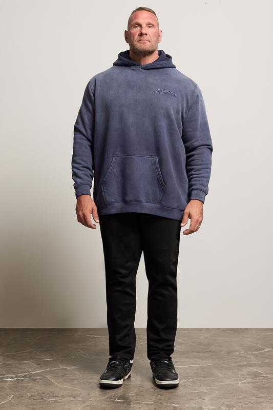 BadRhino Big & Tall Navy Blue Sun Bleached Hoodie | BadRhino 2
