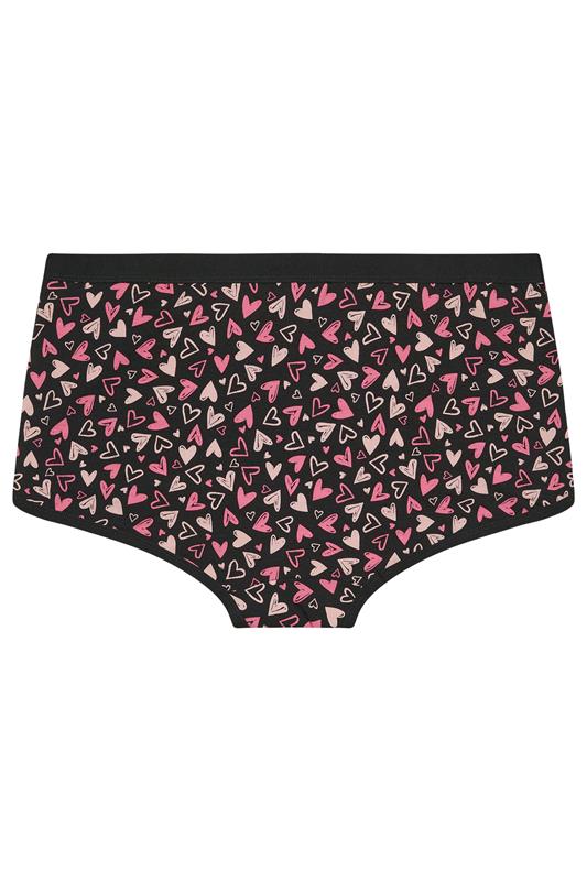 YOURSET 5 PACK Plus Size Black Heart Print Shorts | Yours Clothing 11