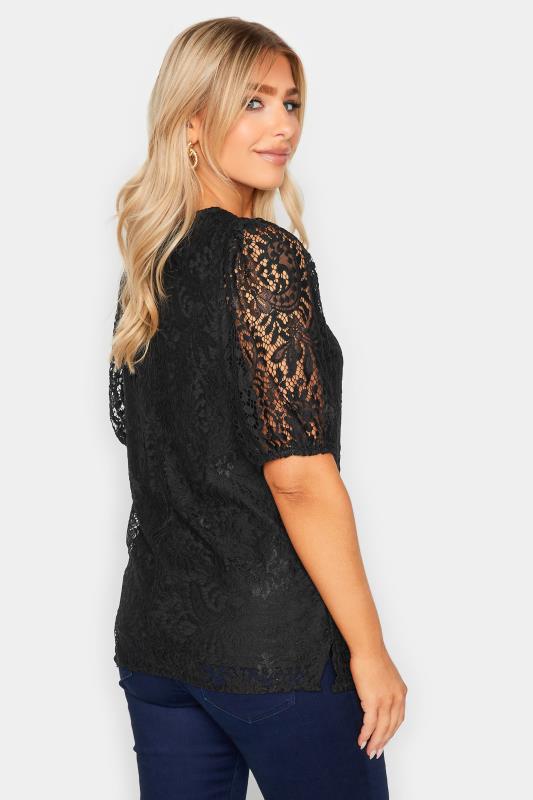 M&Co Black Lace Puff Sleeve Blouse | M&Co  3