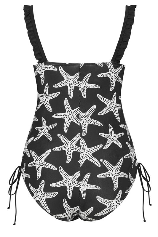 YOURS Plus Size Black Starfish Print Swimsuit | Yours Clothing 8