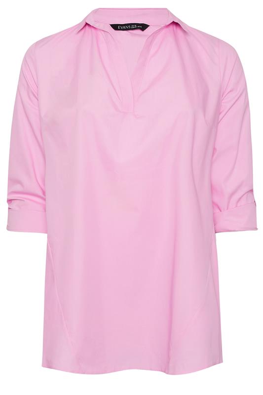 EVANS Plus Size Pink Overhead Shirt | Evans 5