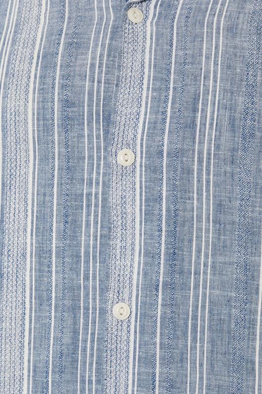 JACK & JONES Big & Tall Navy Blue Linen Blend Resort Shirt | BadRhino 5