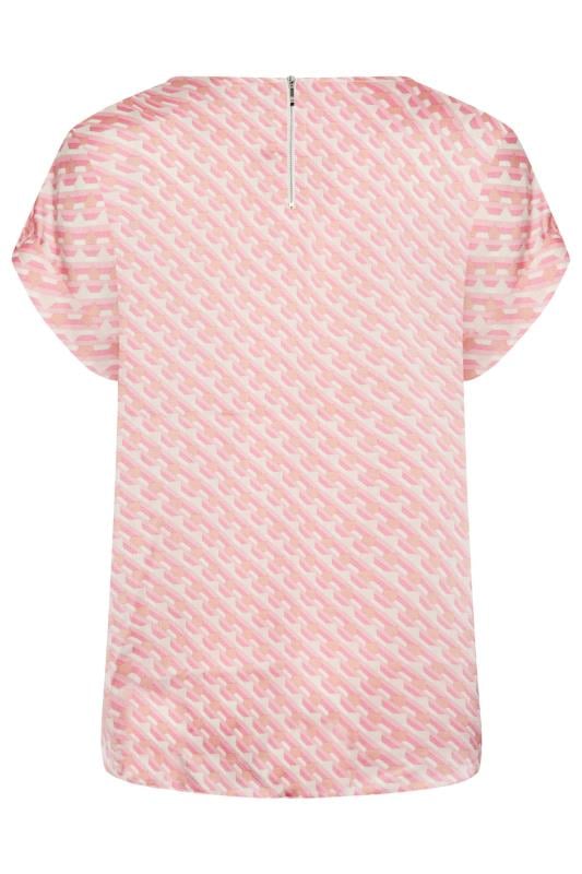 M&Co Pink Geometric Print Blouse | M&Co 7
