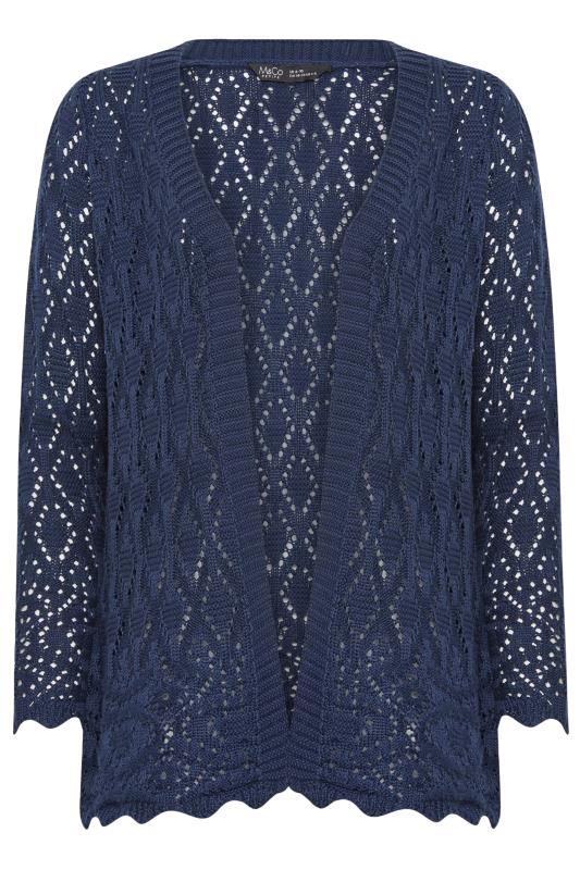 M&Co Petite Navy Blue Crochet Cardigan | M&Co 5