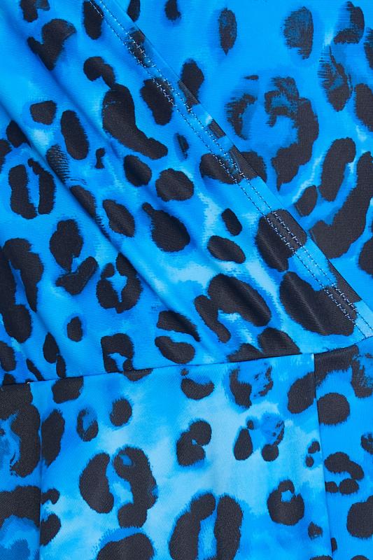 LTS Tall Women's Blue Leopard Print Wrap Swim Dress | Long Tall Sally 5