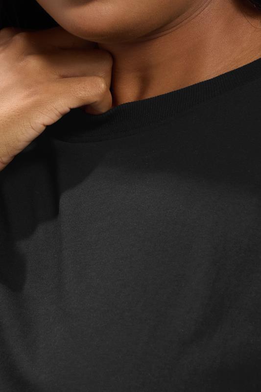 YOURS Plus Size Black Seam Detail Skater Top | Yours Clothing 4