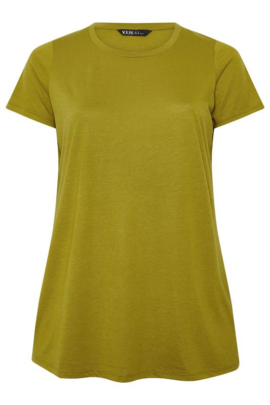 YOURS Plus Size Chartreuse Green Core T-Shirt | Yours Clothing 5