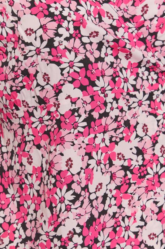LIMITED COLLECTION Plus Size Pink Floral Print Wrap Top | Yours Clothing 5