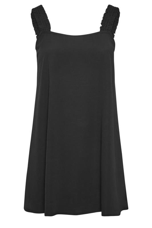LIMITED COLLECTION Plus Size Black Shirred Strap Cami Top | Yours Clothing 7