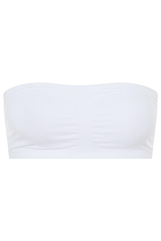 YOURS Plus Size White Seamless Padded Non-Wired Bandeau Bra | Yours Clothing 2