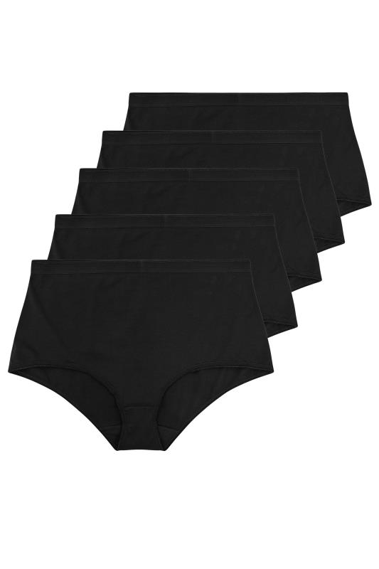 YOURS Plus Size 5 PACK Black Stretch Full Briefs | Yours Clothing  4