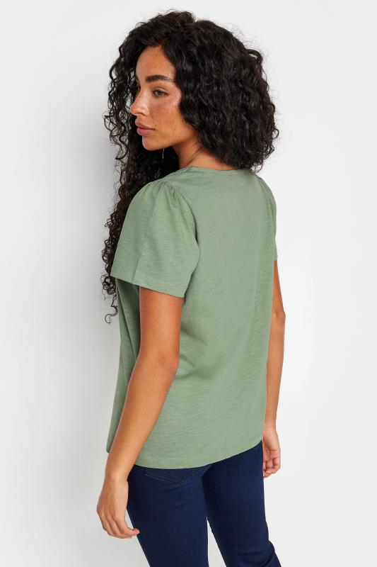 M&Co Petite Green Square Neck Short Sleeve Top | M&Co 3