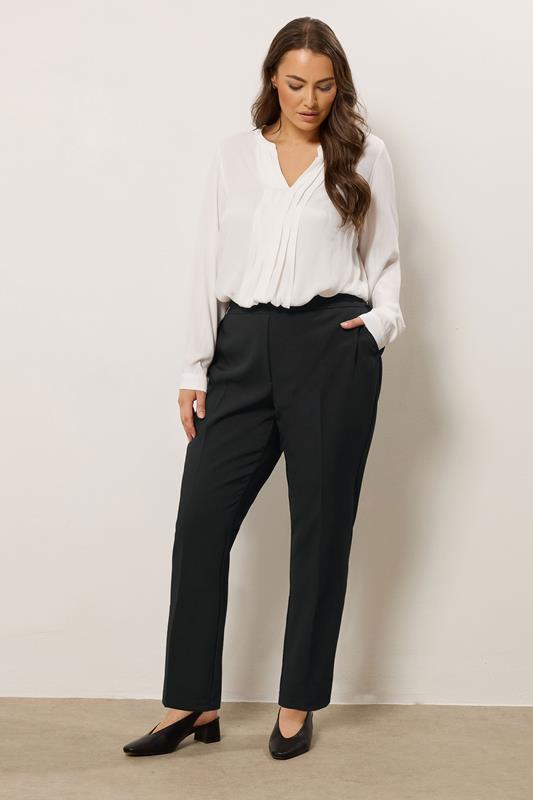EVANS Plus Size Black Tapered Trousers | Evans 1