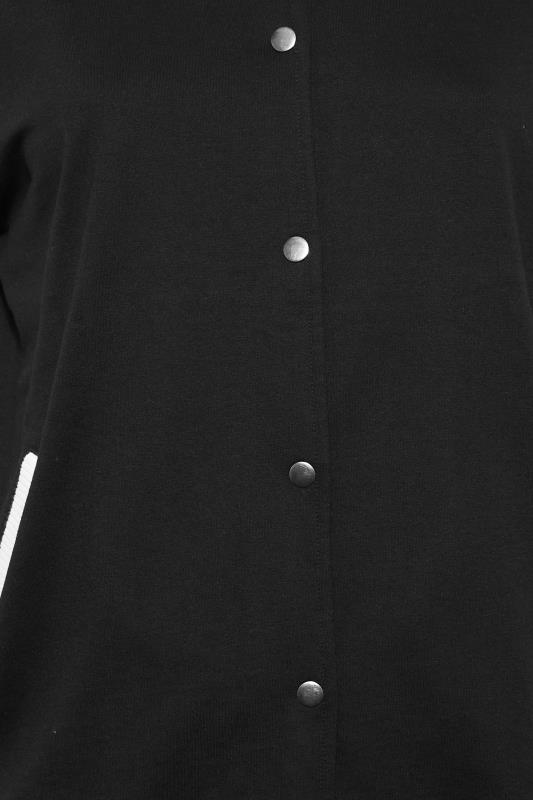 Plus Size Black Varsity Bomber Jacket | Yours Clothing 5